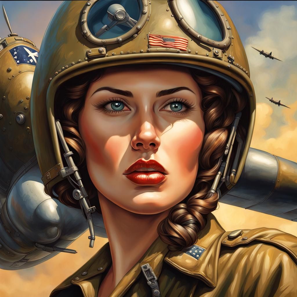 World war ll b-17 nose are scantly clad almost bare pin up women - AI ...