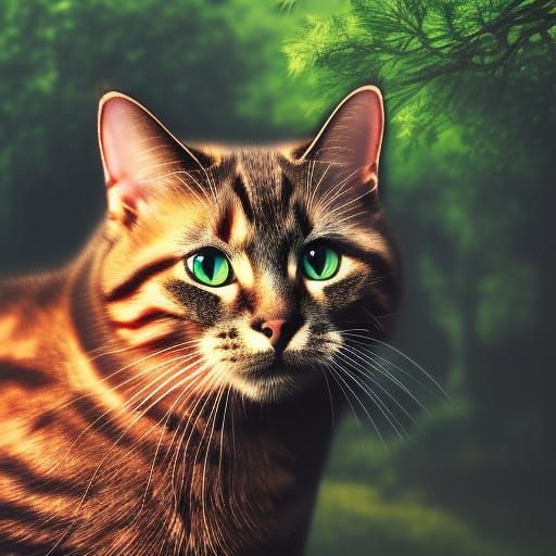 cat in a forest