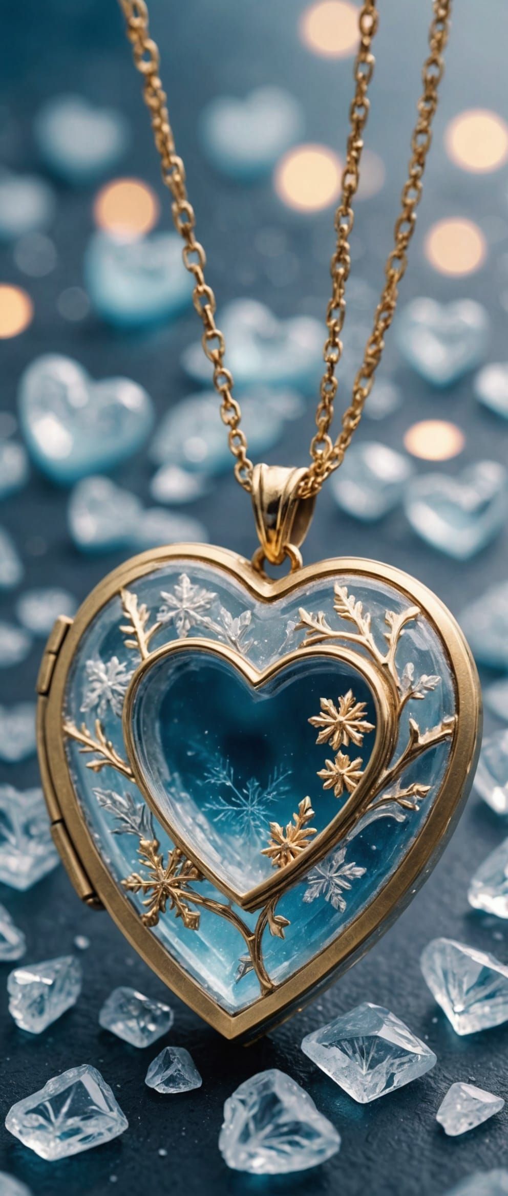 Icy heart locket