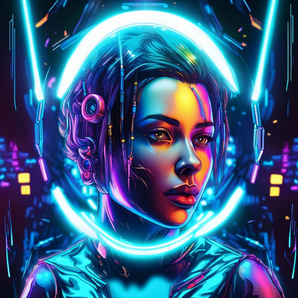 Cyberpunk Portrait - AI Generated Artwork - NightCafe Creator