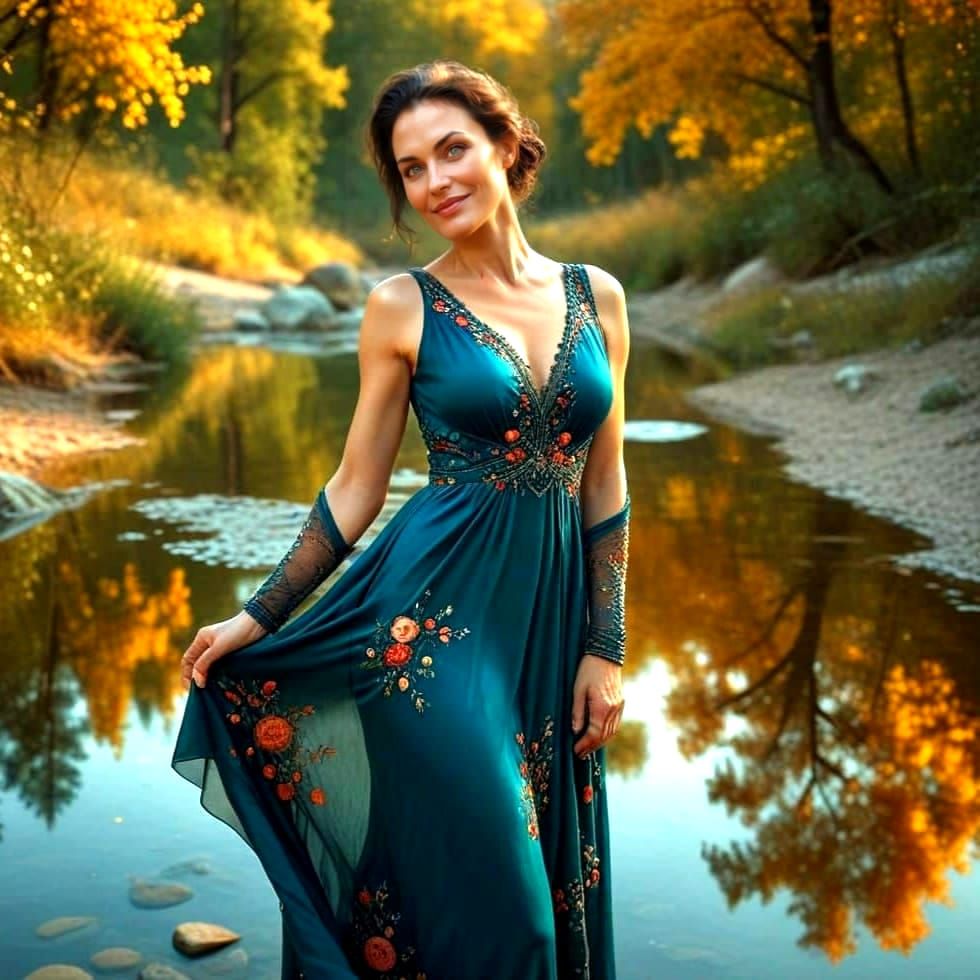 Surrealistic Goddess in Vibrant Landscapes