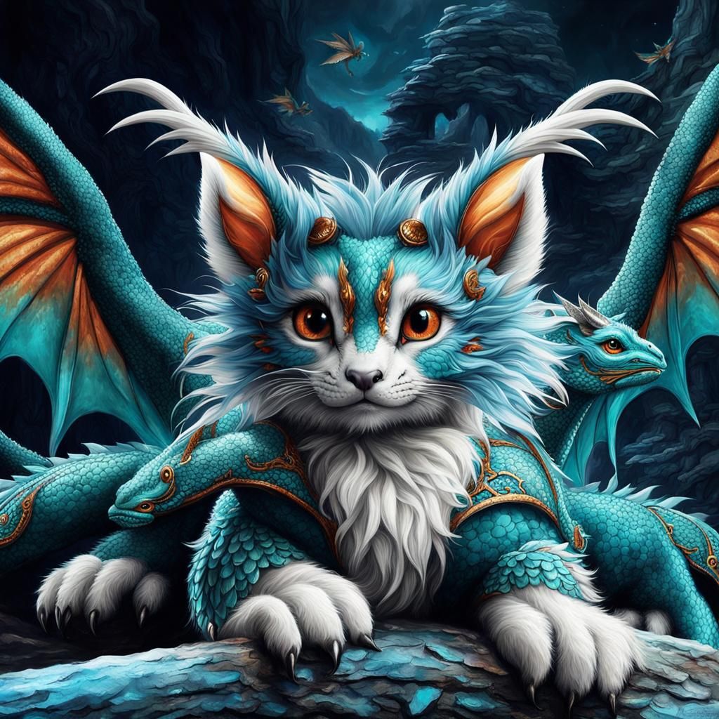 le petit chat dragon - AI Generated Artwork - NightCafe Creator