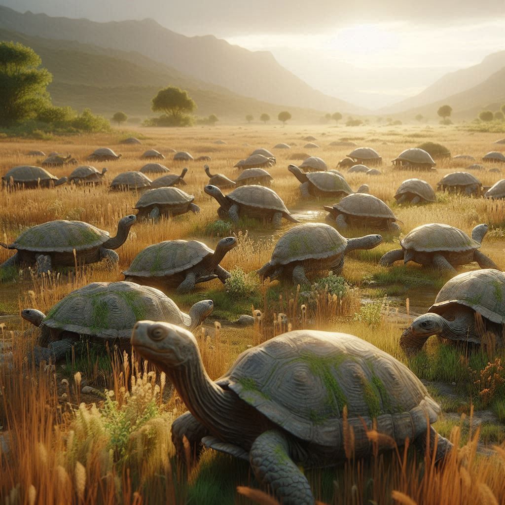 Herd of wild turtles