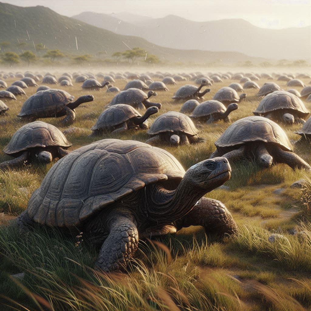 Herd of wild turtles