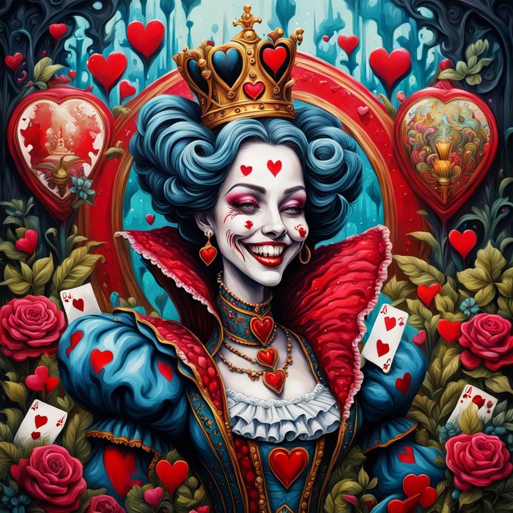 Laughing Queen of Hearts - AI Generated Artwork - NightCafe Creator