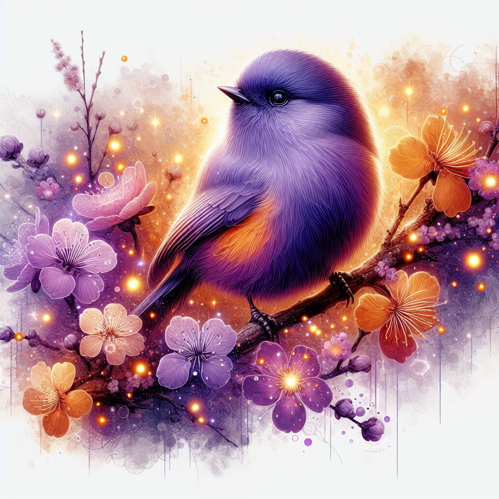 Bird (purple and orange)  by @SemperVivus
