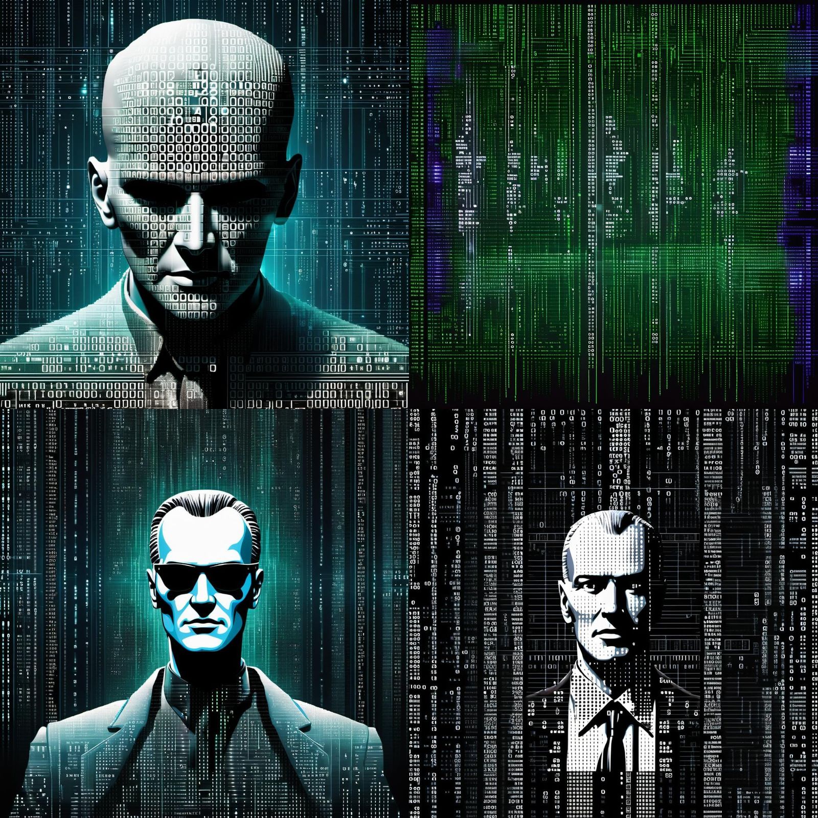 Binary Code Dream Ultimate Max Headroom on a Matrix Backgrou...