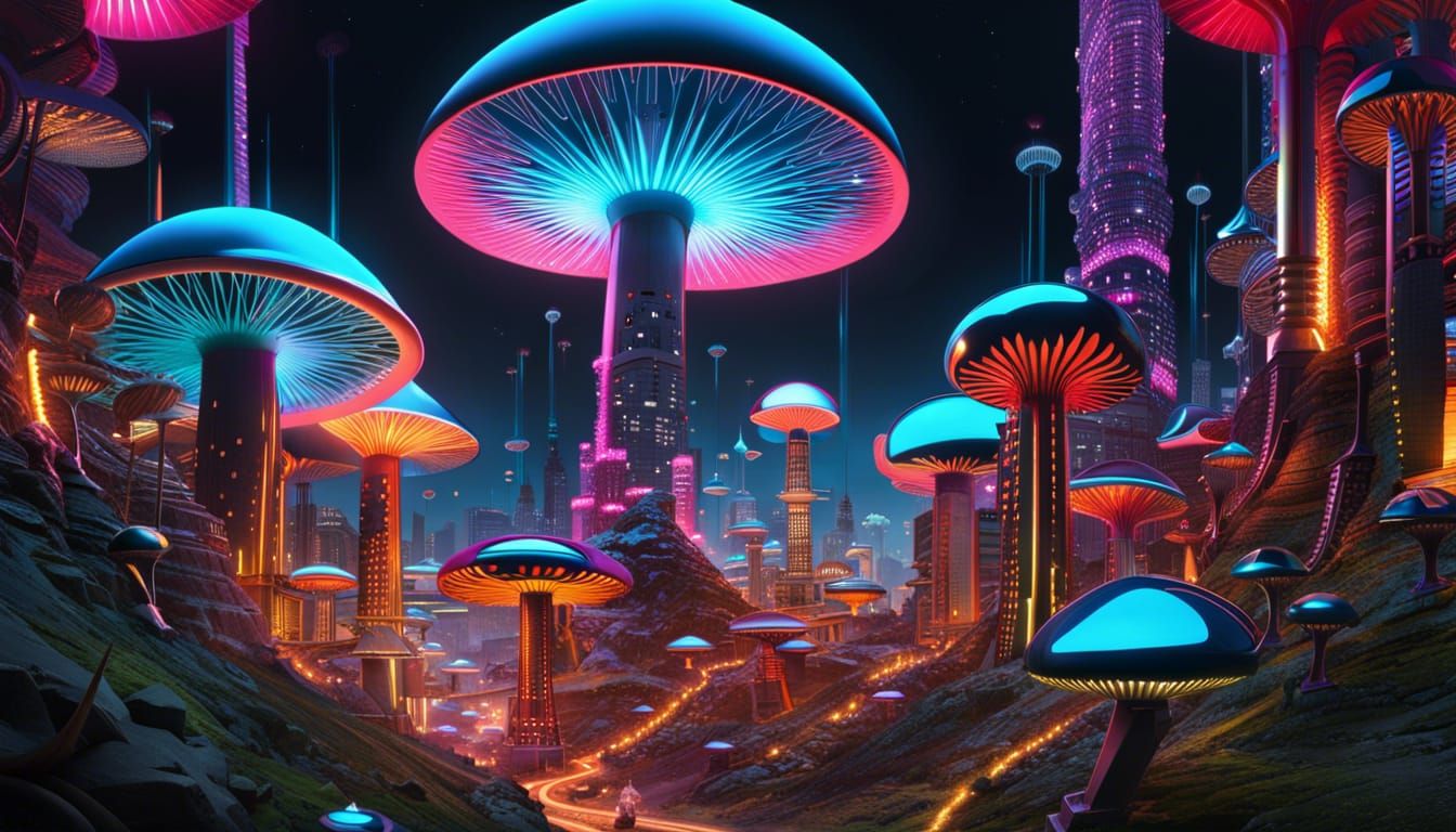 Psychedelic Crypto Shroom City