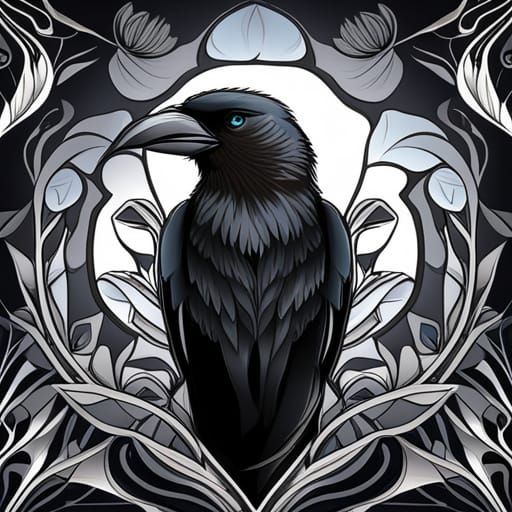 Art nouveau crow