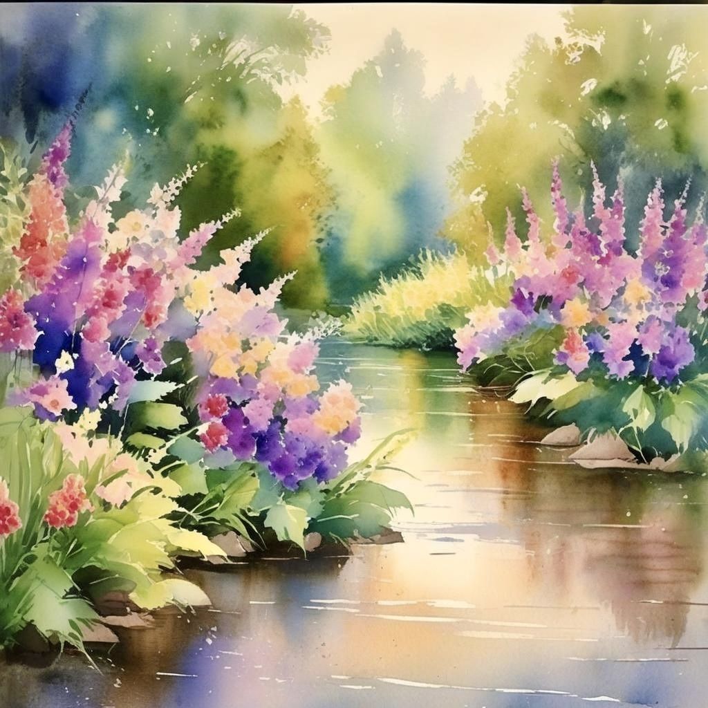Watercolor, Along the Creek