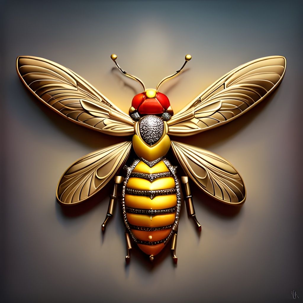 Art Deco Bee Brooch AI Generated Artwork NightCafe Creator
