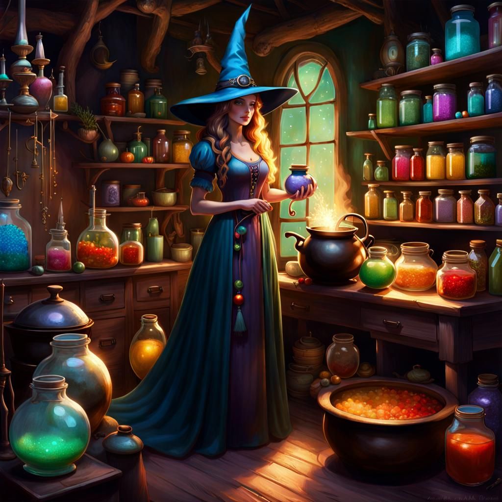 The Witch's Brews - AI Generated Artwork - NightCafe Creator