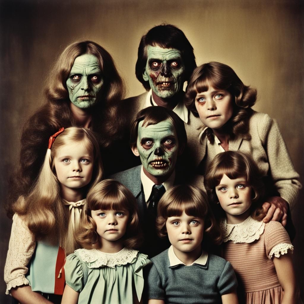 Zombie family portrait