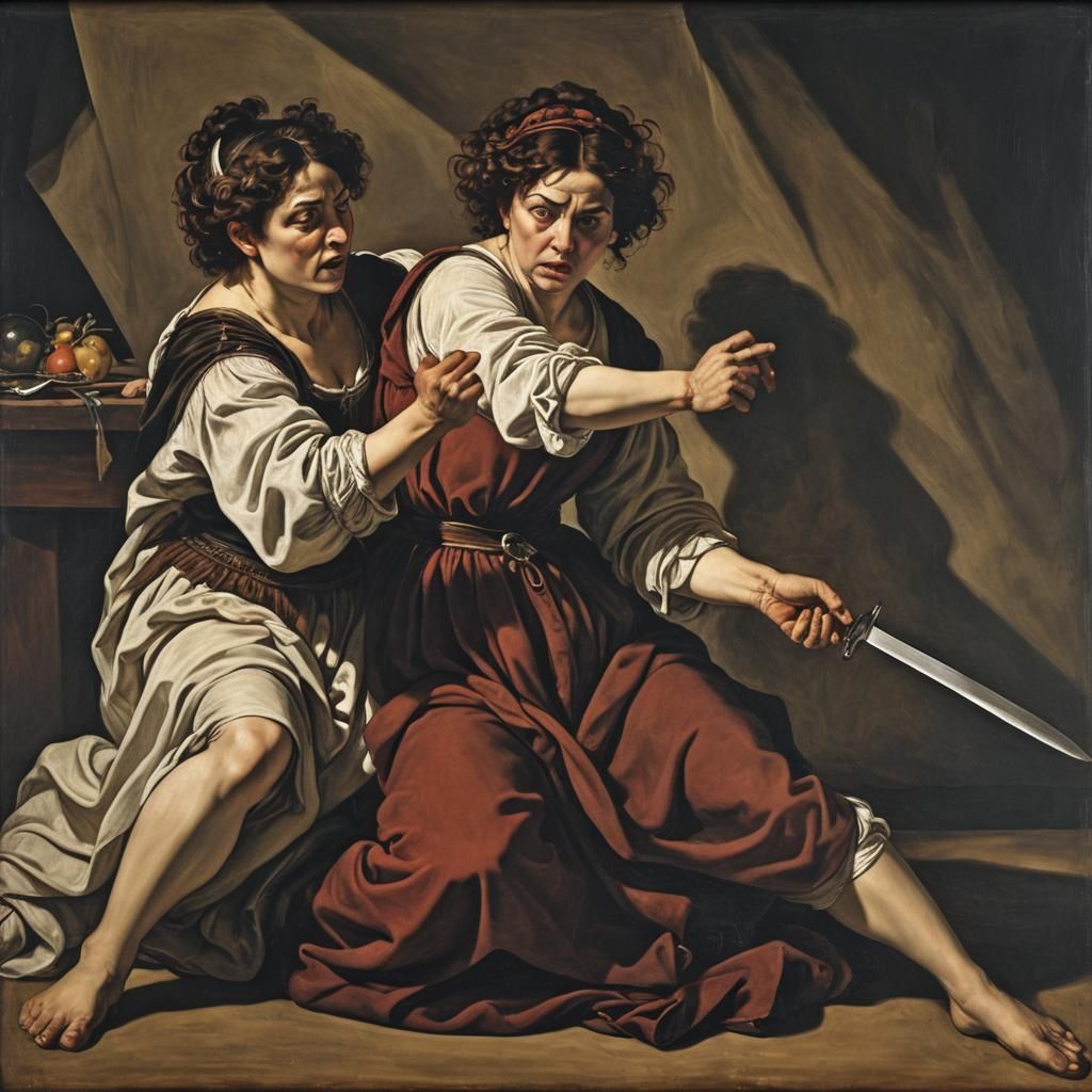 Oil on Canvas: Caravaggio: The Wife Judith kills the evil Ro...