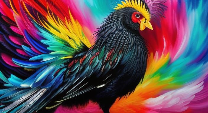 Young Rainbow Rooster - AI Generated Artwork - NightCafe Creator