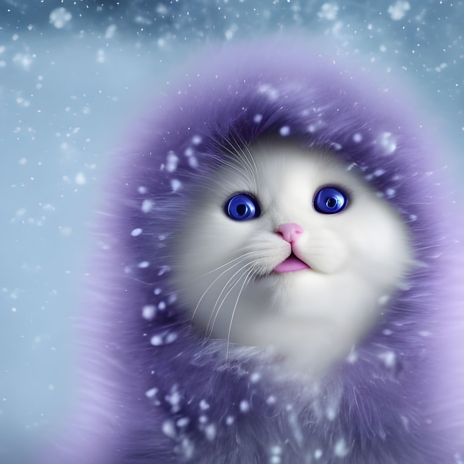 Snowflake the cat AI Generated Artwork NightCafe Creator