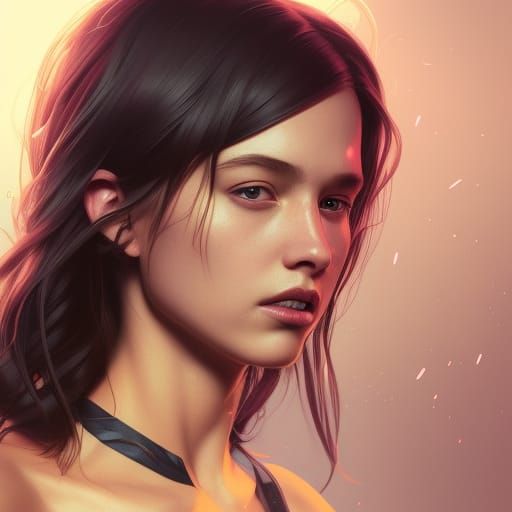 Demigirl Portrait in Hyperdetailed Concept Art
