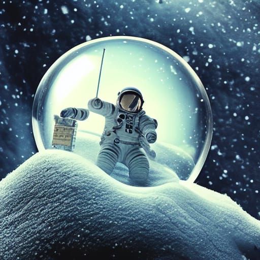 Astronaut In a Snow Globe