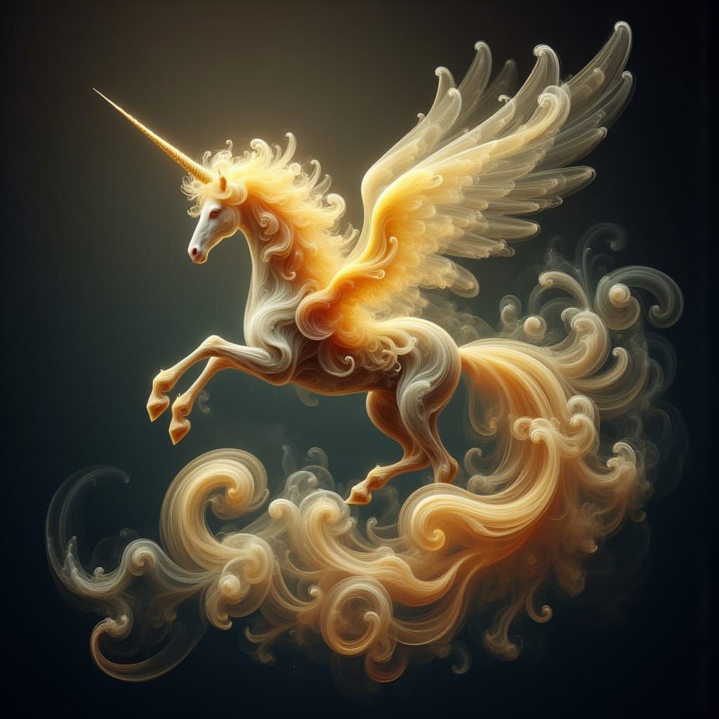 Ethereal Unicorn Horn Floating in Starry Cosmos