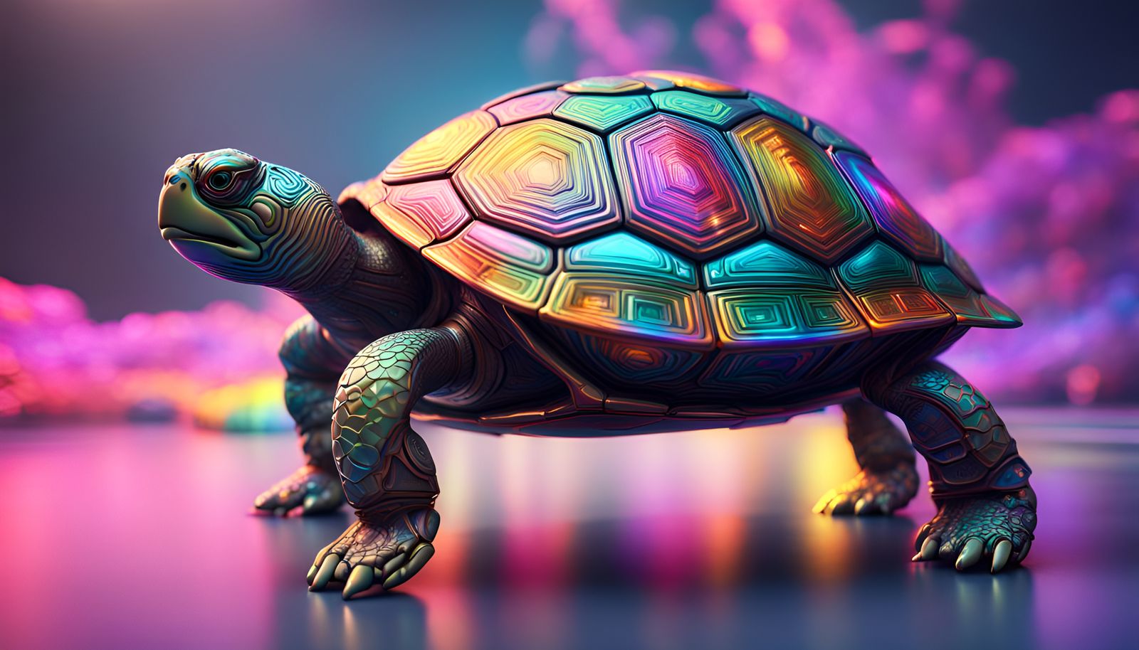 Rainbow turtle - AI Generated Artwork - NightCafe Creator