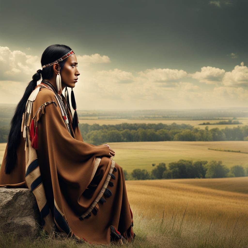 Native America. Pensive mood.