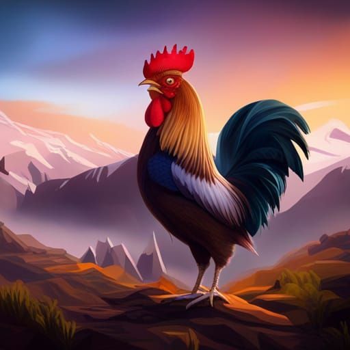 "Rooster Rob made with NightCafeStudio https//creator.nightcafe