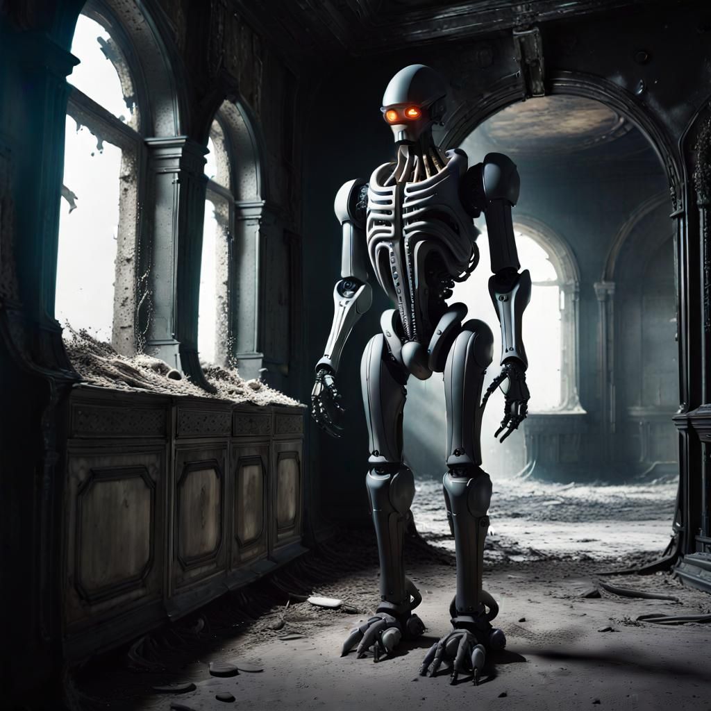 Intricate Sci-Fi Mech in Detailed Digital Art