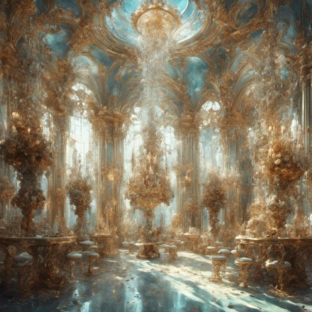 Moody Ornamented Portrait: AI-Generated Burden