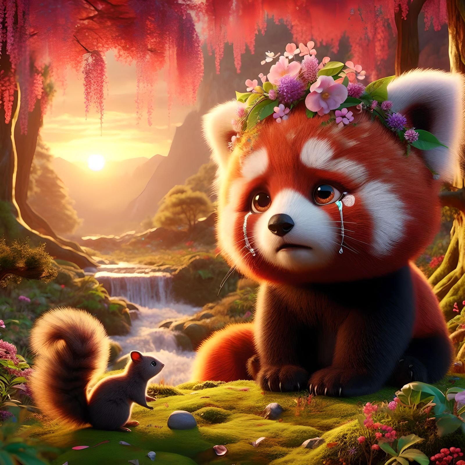 a lost red panda