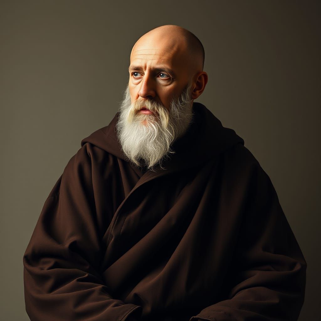a portrait of a monk