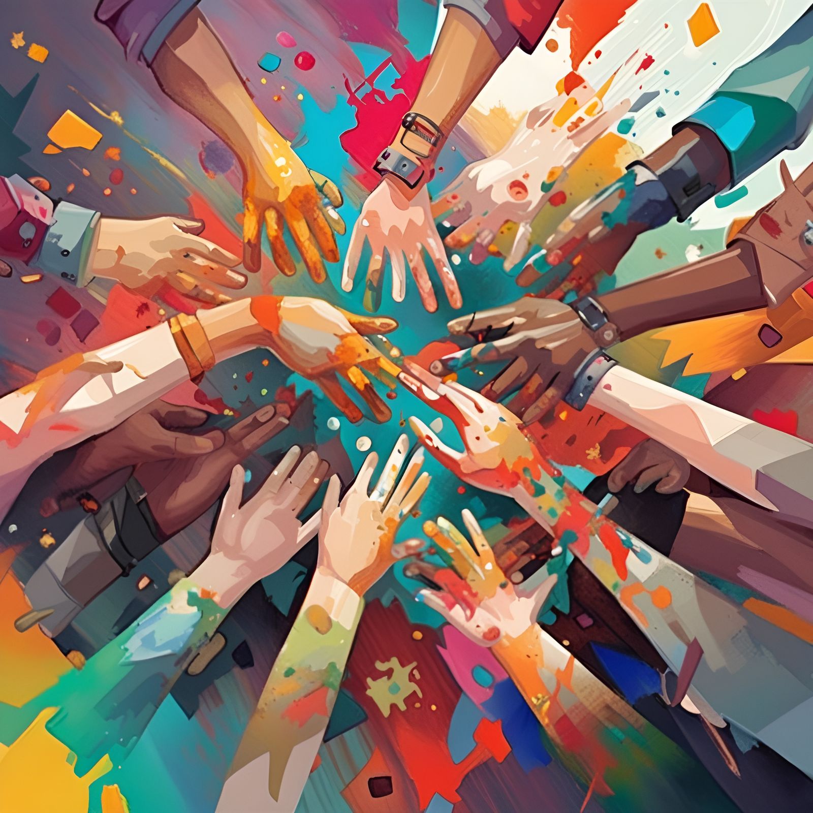 Teamwork ai generated artwork nightcafe creator