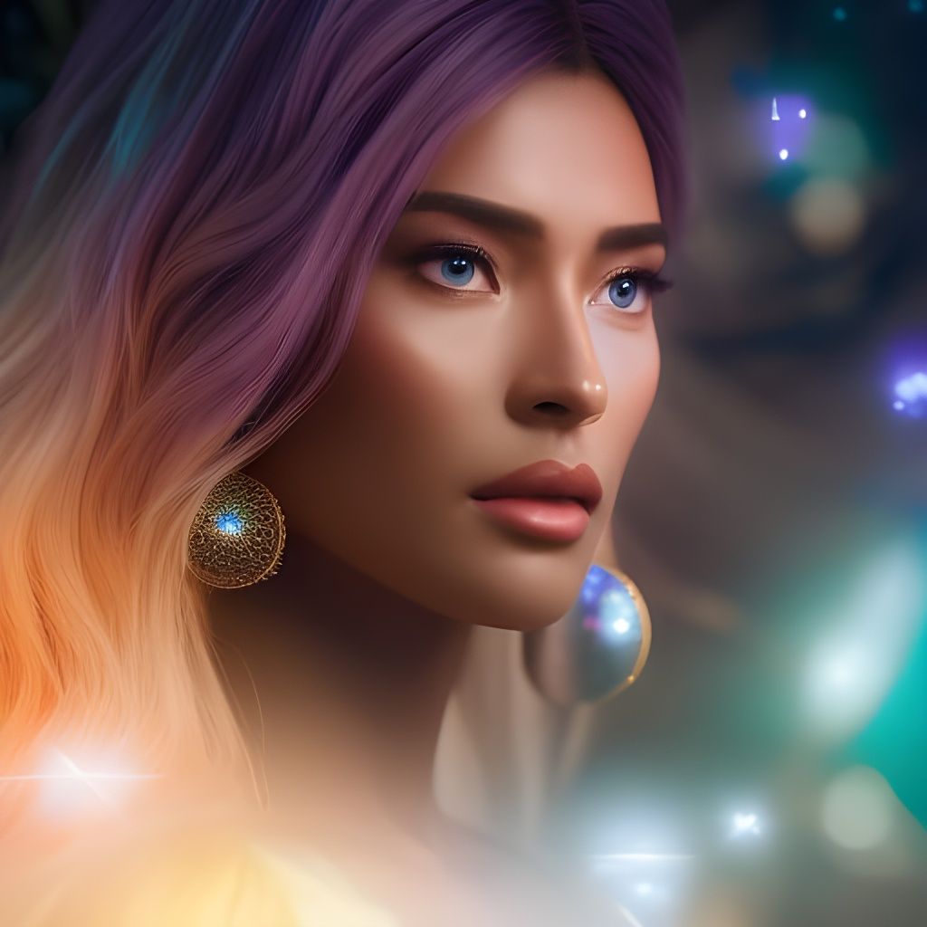 A beautiful goddess surrounded by stars ai generated artwork