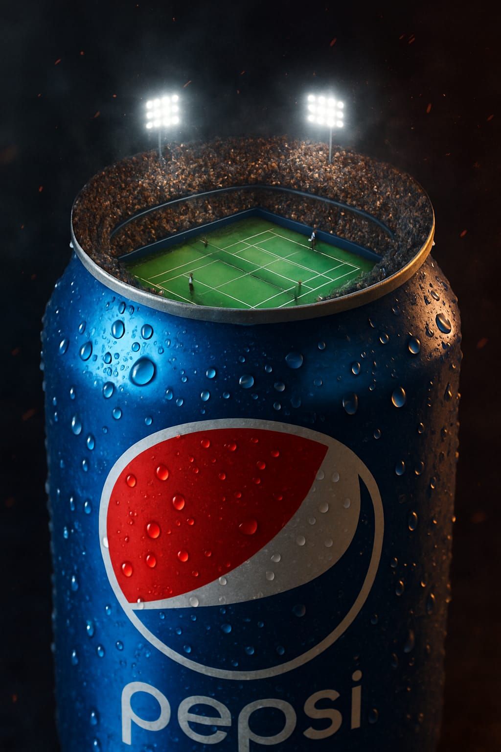 Tennis Match on a Pepsi Can