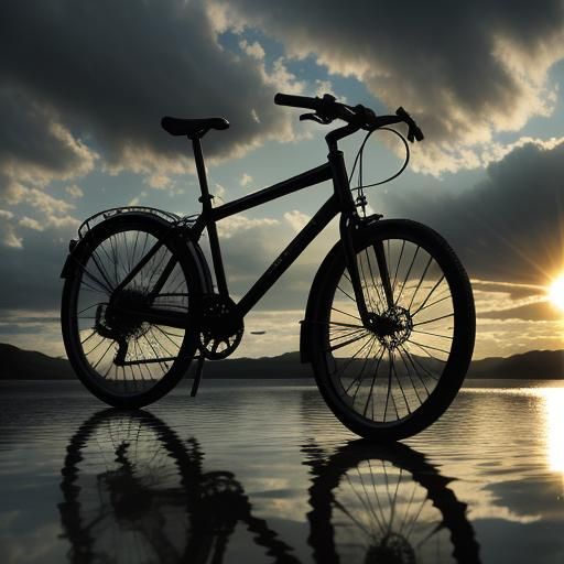 Cycle in sun reflection