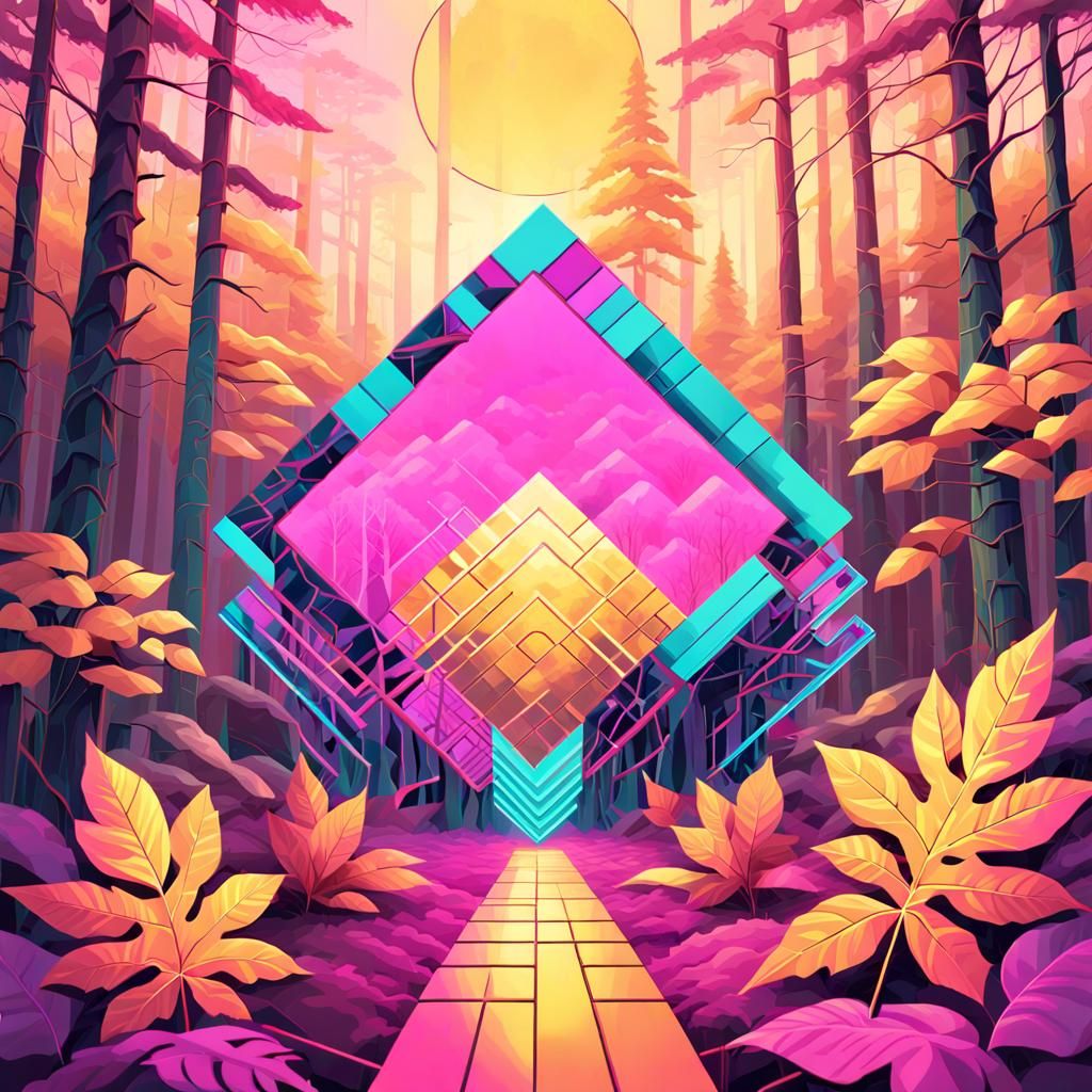 Vaporwave forest - AI Generated Artwork - NightCafe Creator