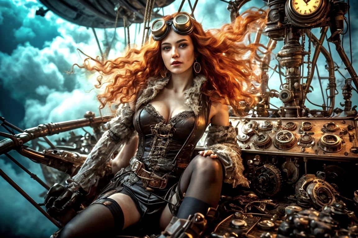 Steampunk airship girl ...