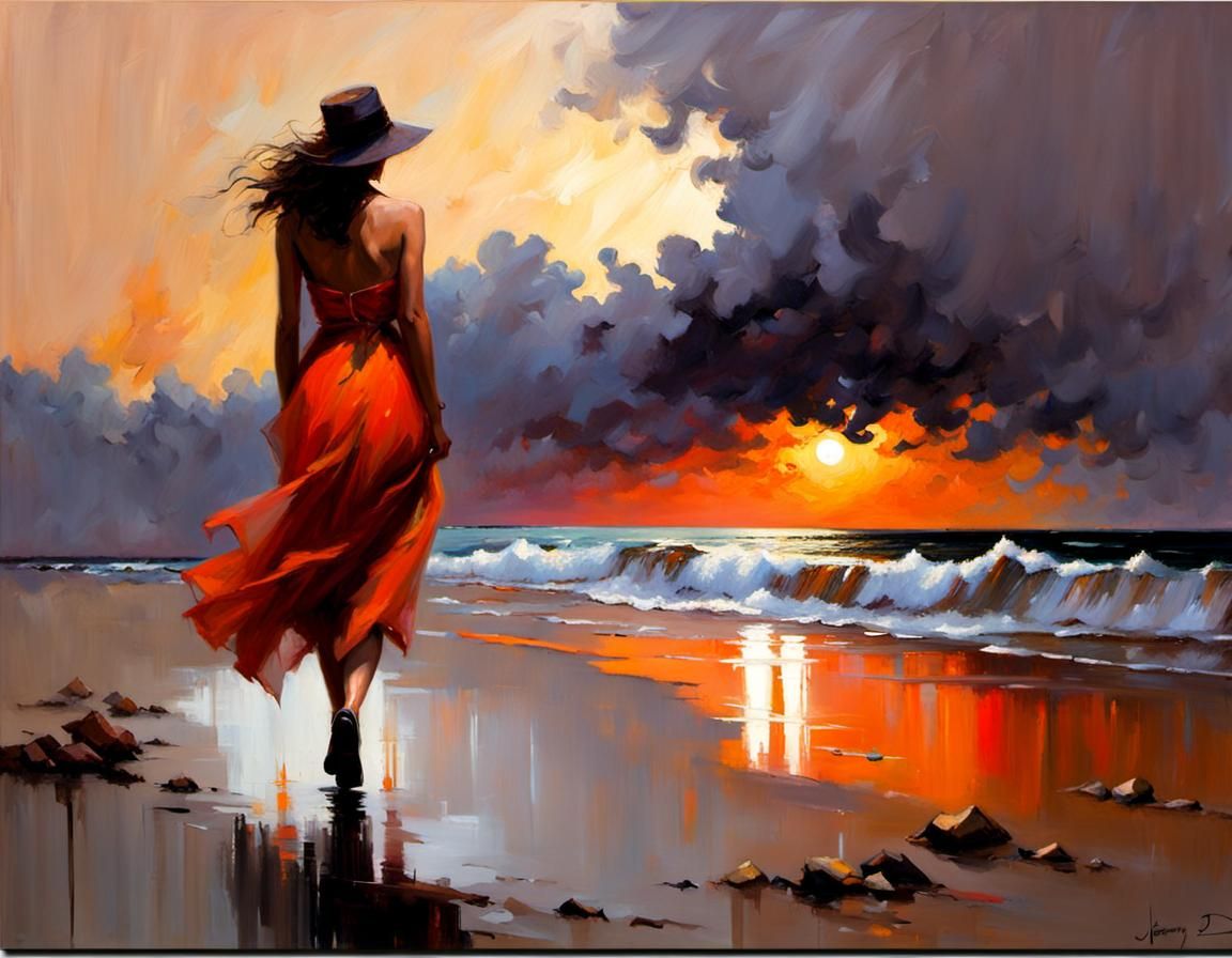 A Lonely Walk At Sunset  by @DavidP