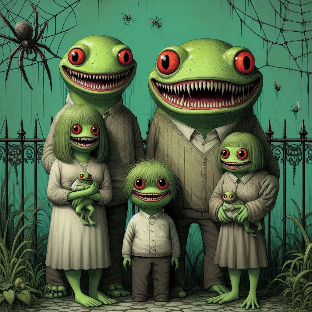 Creepy Family Frog