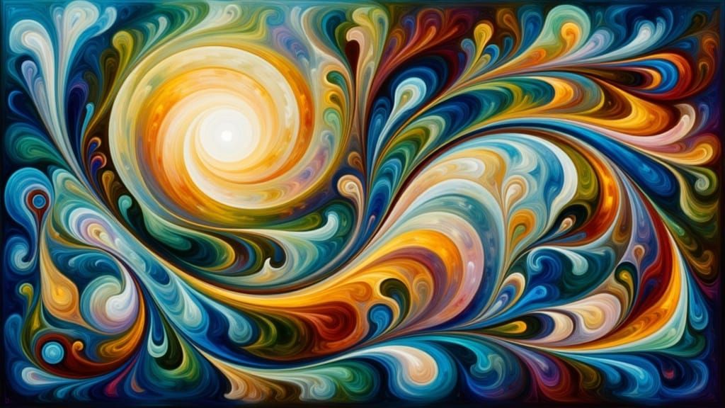 "The Spiritual" as Abstract Art inspired by Hilma af Klint and Georgia O´Keeffe. Very Colorful.<lora:Colorful Abstraction:1.0>