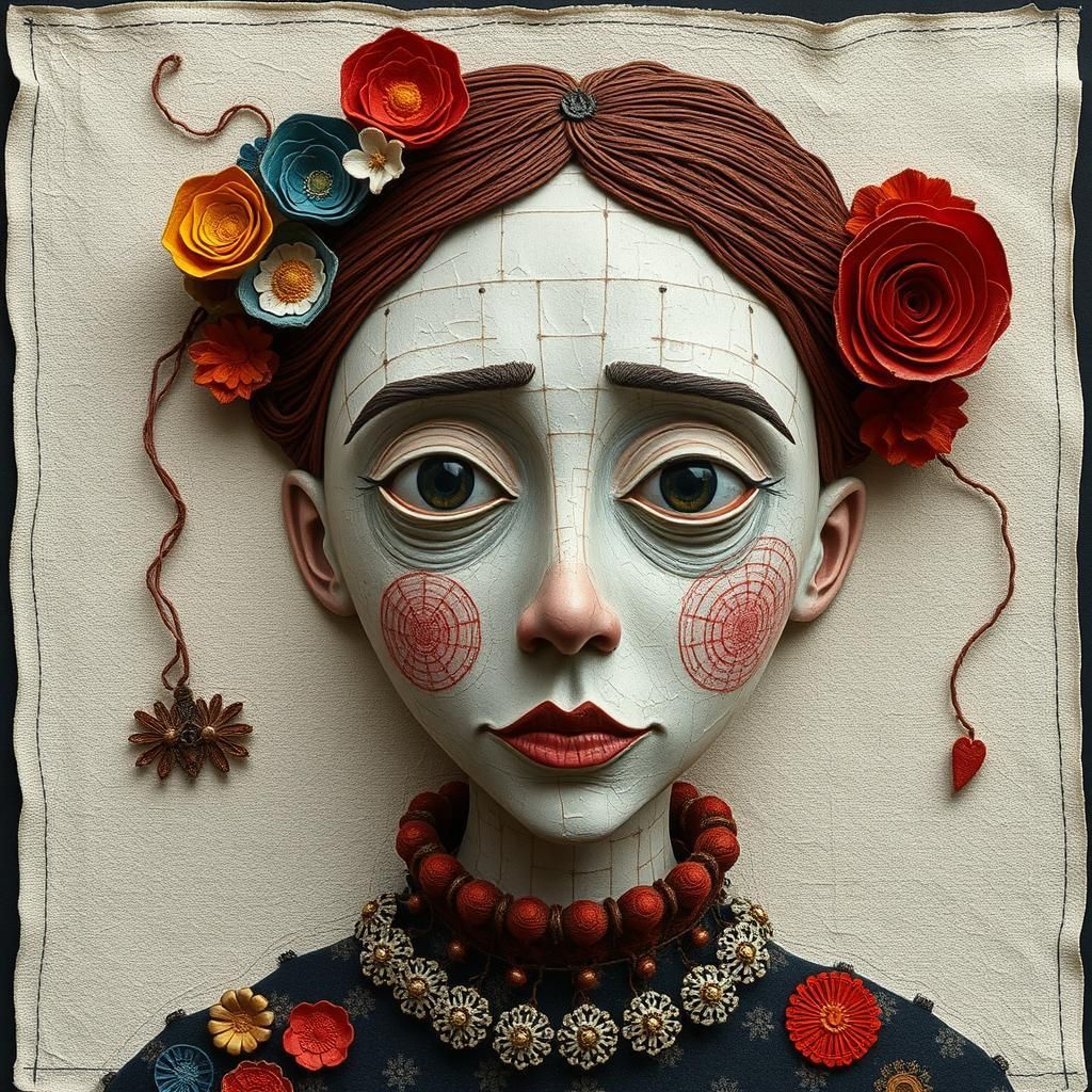 Girl with flowers in her hair.