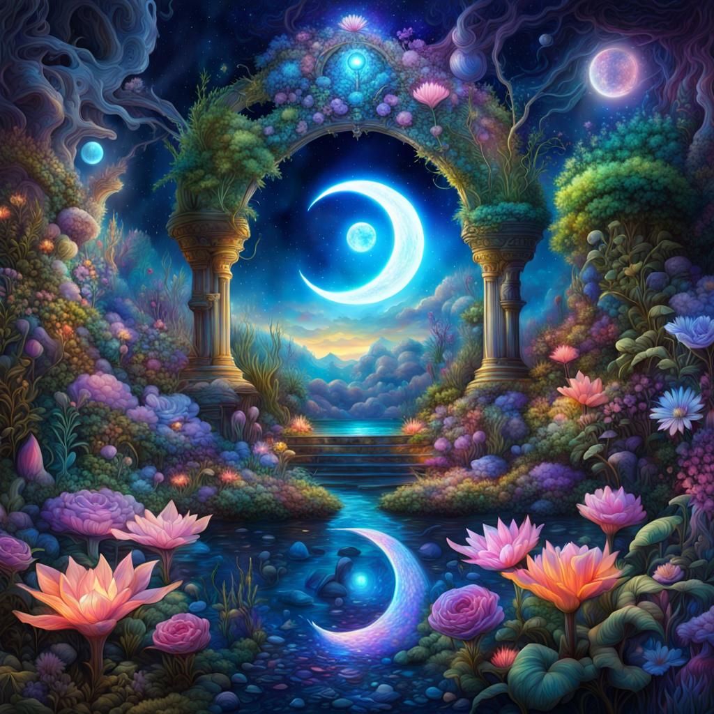 Luna garden 3 - AI Generated Artwork - NightCafe Creator