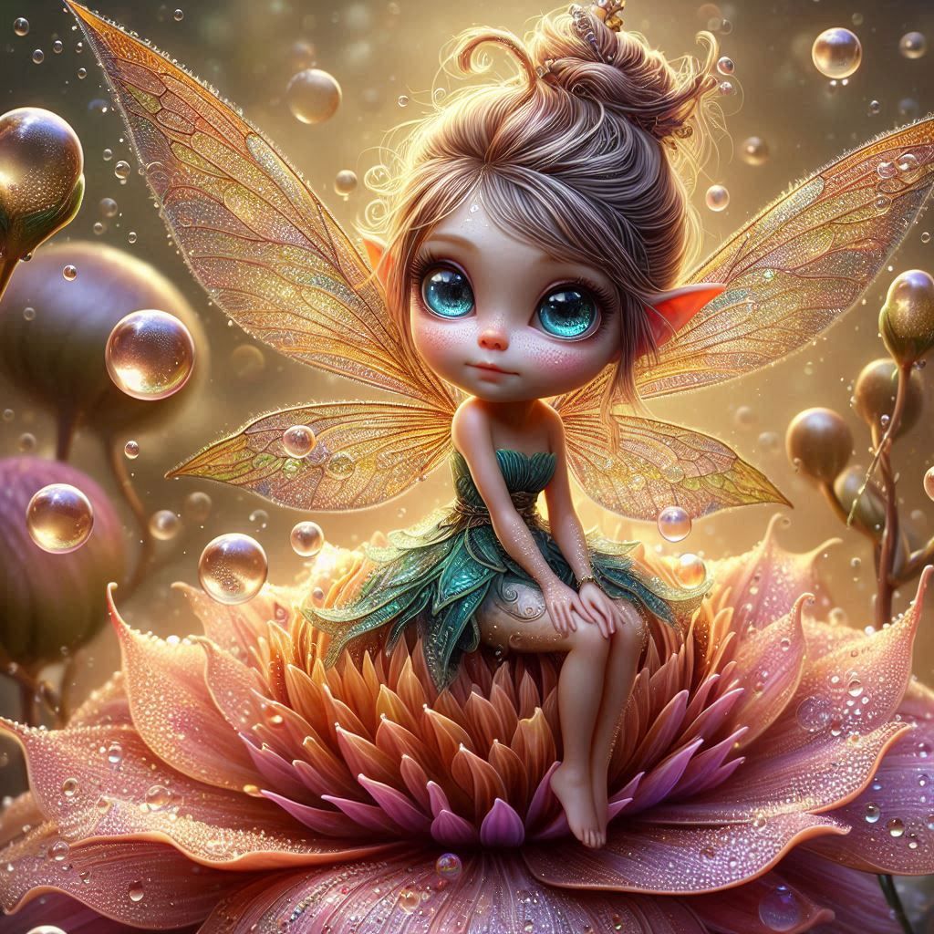 Little Elf Fairy on a flower (1)