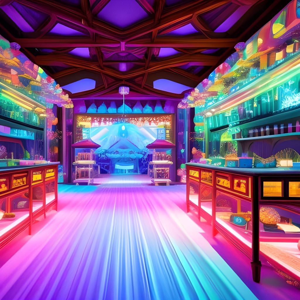 neon crystal shop AI Generated Artwork NightCafe Creator