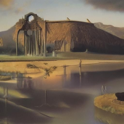 Ancient Chinese Loom in Surrealist Style