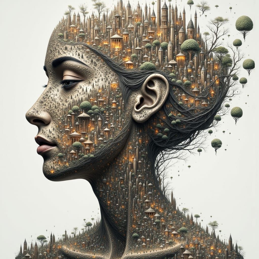 <lora:Abstract Reality:1.0> What I see is more like a sketch a realism abstract a female head and shoulders up to the shoulders the neck the...