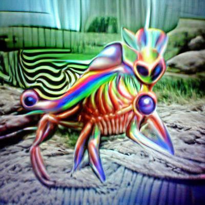 Cutw Psychedelic rainbow alien animal