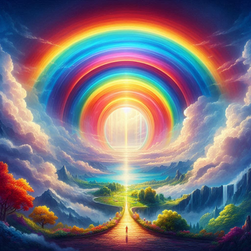 Walking to the rainbow