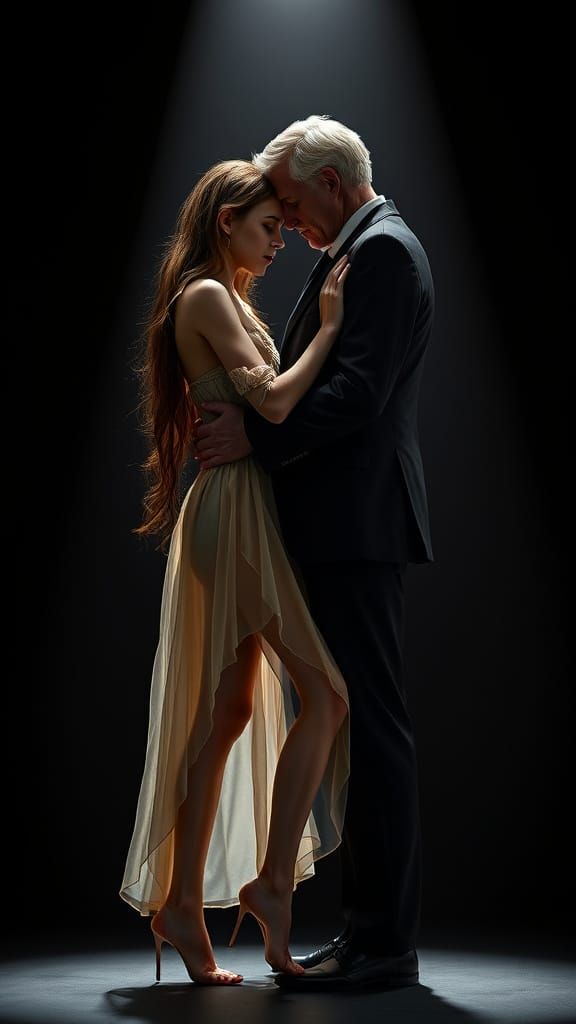 Ethereal Encounter in Noir Aesthetic