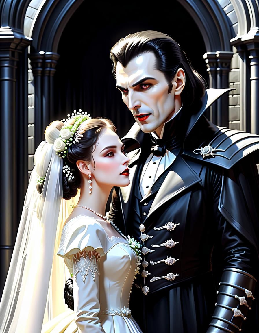 handsome man Dracula and his bride - AI Generated Artwork - NightCafe ...