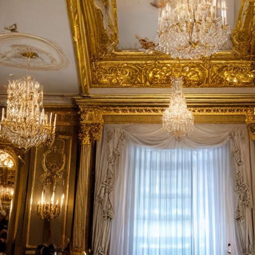 rococo, palace of Versailles, opulent French royalty details, gold and ...